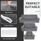 Peryiter 3 Pcs Couch and Loveseat Covers Set Sofa Cover - Image 4
