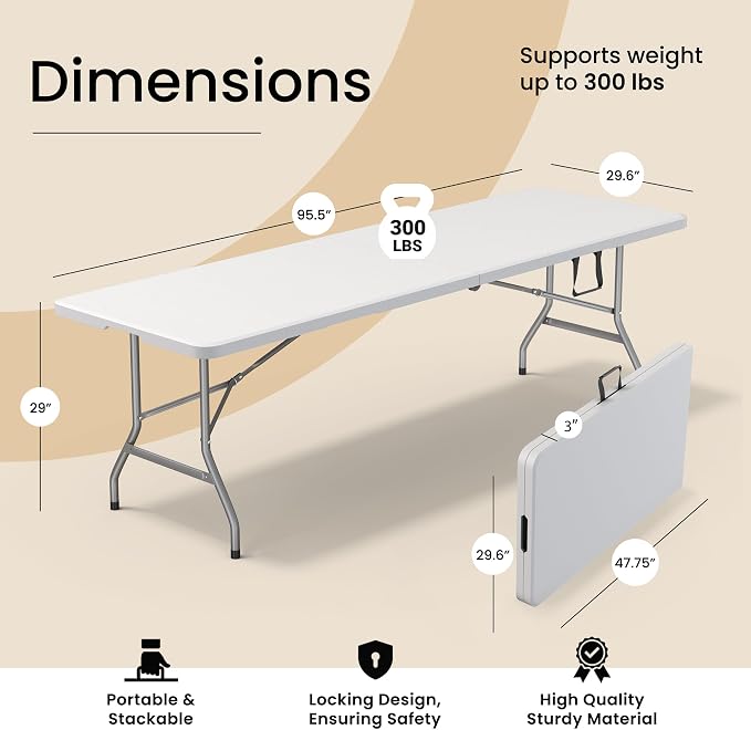 Our Modern Space 8 Feet Foldable Table - Image 2