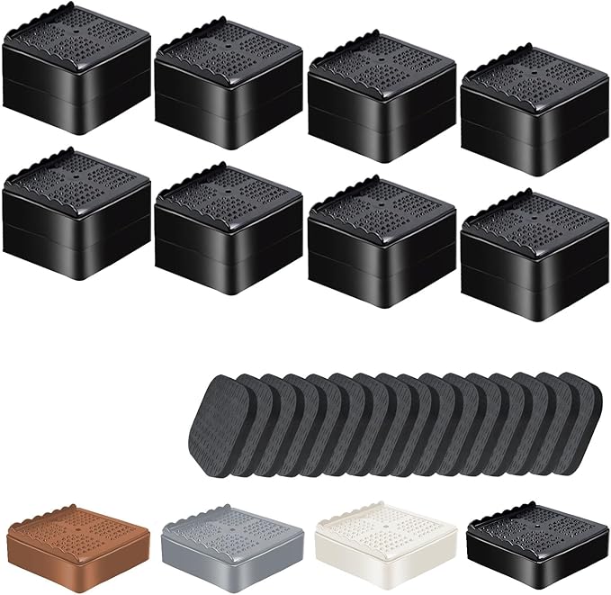 Furniture Risers, 8 Pack Bed Risers by EnjoyLifeEnjoyHappiness