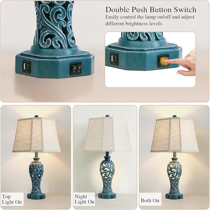 25'' Farmhouse Table Lamps Set of 2 - Image 3