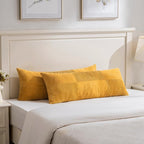 Fancy Homi Set of 2 Gold Yellow Boho Long Lumbar Body Decorative Throw Pillow by Fancy+Homi
