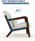 Garvee Mid-Century Chenille Accent Chair Set of 2, Cozy Reading Chair, Modern - Image 5