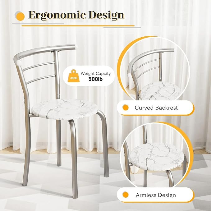 Shahoo 3-Piece Wooden Dining Table Set, Kitchen Breakfast Nook Sets - Image 5