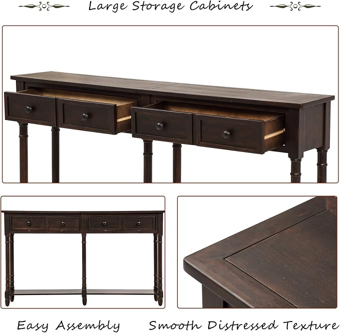 Merax Retro Console Table Sofa Table - Image 3