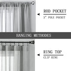 Tollpiz Sheer Curtains Bedroom Linen Textured Curtain Sheers Light Filtering - Image 5