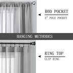 Tollpiz Short Sheer Tier Curtains Linen Textured Half Kitchen Curtain Sheers - Image 5