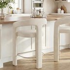 HNY 26 Inch Modern Tall Barrel Bar Stool, Velvet Upholstered Barstools by HNY