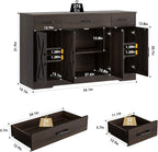 HOSTACK Buffet Cabinet with Drawers, Modern Farmhouse Coffee Bar Station Wood - Image 3
