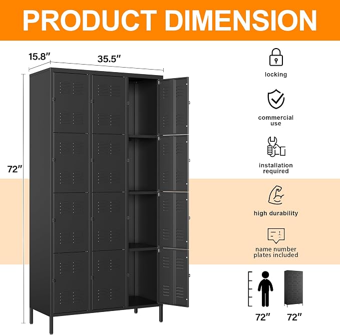 Metal Locker Storage Locker, Assemble Required - Image 3