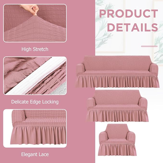 Fanfanwin 3 Pcs Sofa Slipcover Set - Image 3