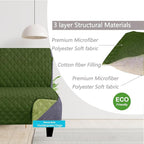 U-NICE HOME Futon Sofa Covers 68''Armless Couch Cover, Huntergreen/Sage | - Image 3