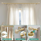 QDWIS 2 Pack Gold Curtain Rods for Windows 28 to 48 inch, Rustic Decorative - Image 9