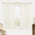 Semi Sheer Cream Linen Curtains 54 Inch Length by LAMIT
