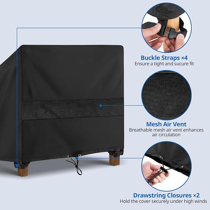 SunPatio Waterproof Outdoor Chaise Lounge Cover, 2 Pack Patio Lounge Chair - Image 5