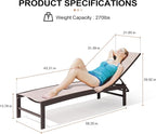Crestlive Products Lounge Chair Outdoor Set of 2, Metal Pool Chaise Lounge - Image 2