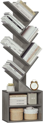 SUNMORY 6 Tier Tree Bookshelf, Tall Bookcase - Image 9