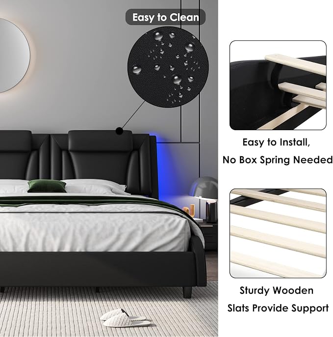 Keyluv King Size LED Bed Frame - Image 6