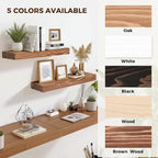 17x8x1.6 inch Floating Shelves Set of 2 – Solid Wood Rustic Brown Wall Mounted - Image 8