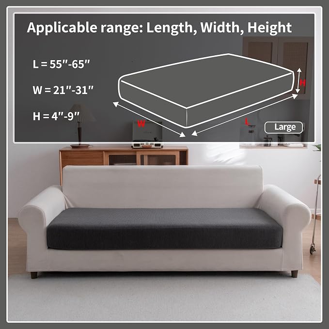 OHSIO Sectional Couch Covers, Wear Resistant Stretch Sofa Covers Washable Soft - Image 2