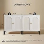 IFBUY Modern Sideboard Buffet Cabinet, 61.75" W Fluted Arched Buffet Cabinet - Image 2