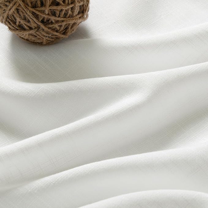 Ivory Semi Sheer Curtains 72 Inches Long 2 Panels Set - Image 5