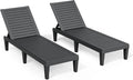 Outdoor Chaise Lounge Chairs Set of 2, 5-Position Adjustable Tanning Lounge by NBYSGO