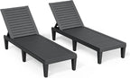 Outdoor Lounge Chairs Set of 2, 5-Position Adjustable Tanning Chairs - Image 2