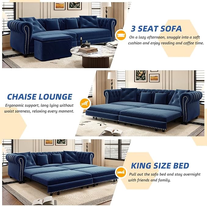 89" King Size Sleeper Sofa Bed - Image 4