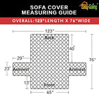Easy-Going Reversible Couch Cover, 3 Cushion Sofa, Ivory/Ivory | Machine - Image 6