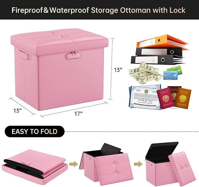 DocSafe Storage Ottoman Foot Rest Stool - Image 3
