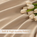MIULEE Beige Back Tab Blackout Curtains 52x96 Inch Long 2 Panels Set | Rod - Image 6