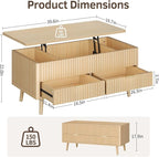 Lift Top Coffee Table with Storage - Image 2