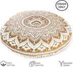 32" Brown White Floor Meditation Pillow Cushion Seating Throw Cover Hippie - Image 2
