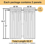 Short Sheer Curtains 54 Inches Length 2 Panels, Light Filtering Voile Curtain - Image 4