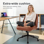 IWMH Leather Office Chair with Removable Armrests，Mid-Back Ergonomic Desk Chair - Image 6