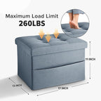 LINMAGCO Storage Ottoman Folding Foot Stool Ottoman - Image 2