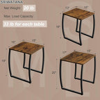 SRIWATANA Nesting Tables, Vintage Side End Tables Living Room, Coffee Snack - Image 3