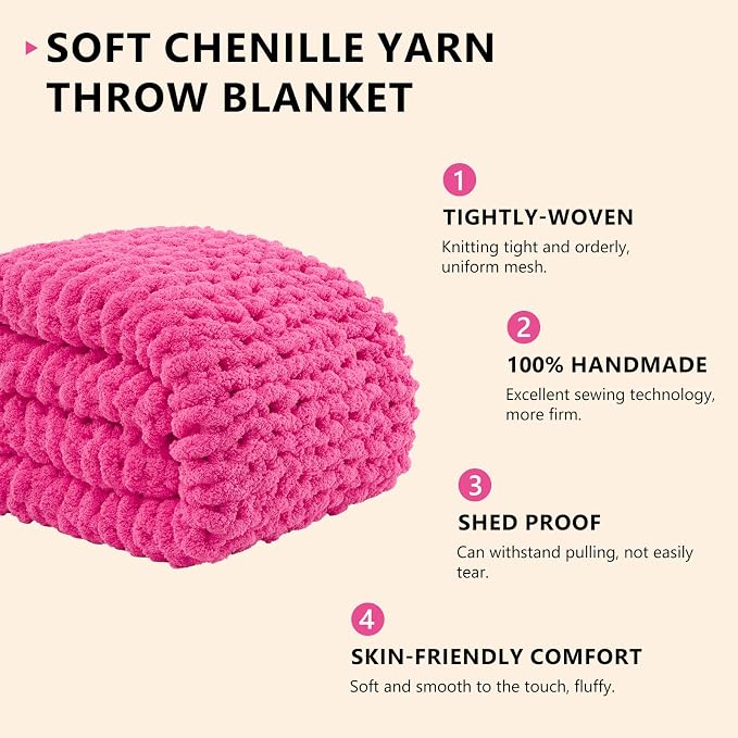 L'AGRATY Chunky Knit Throw Blanket - Image 2