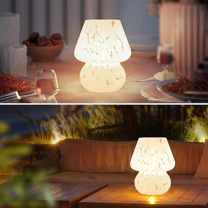 ONEWISH Mushroom Lamp Small Bedside Table Lamp-Nightstand Nightlight Dimmable - Image 5