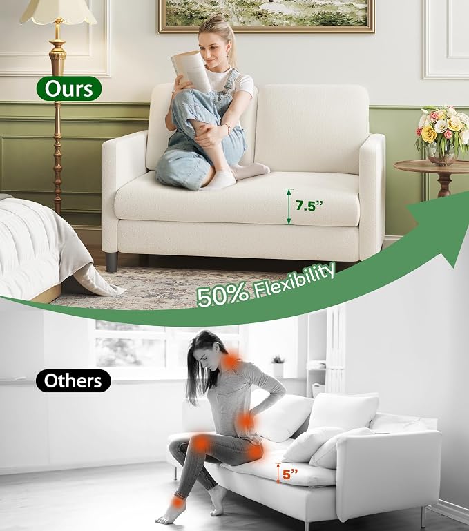 Welzona Loveseat, Comfy Teddy Love Seat - Image 3