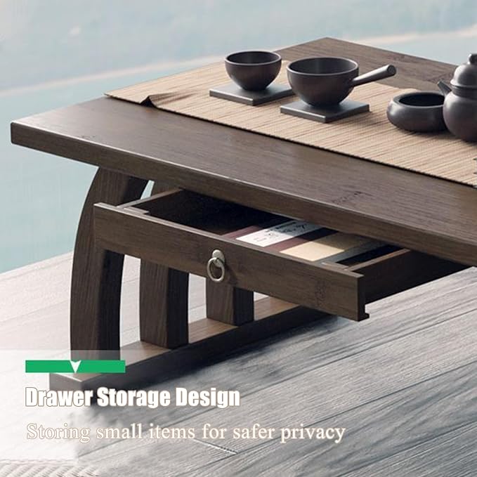 Bamboo Japanese Floor Table, Small Coffee Table & Tea Table, Altar Table - Image 4