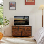 OLIXIS 5 Drawer Dresser for Bedroom, Wide Fabric Storage Tower - Image 5