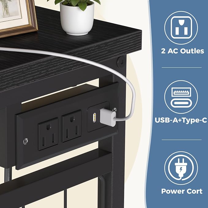 DUMOS Dresser for Bedroom with Hanging Rack, 6 Drawer Fabric Dresser with - Image 7