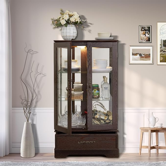Lighted Glass Cabinet, Curio Display Cabinet - Image 6