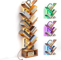 Casaottima Tree Bookshelf with LED Lights, 8-Tier Narrow Bookcase by Casaottima