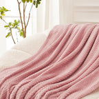 Exclusivo Mezcla Soft Waffle Fleece Bed Blanket Queen Size, Cozy Flannel - Image 5