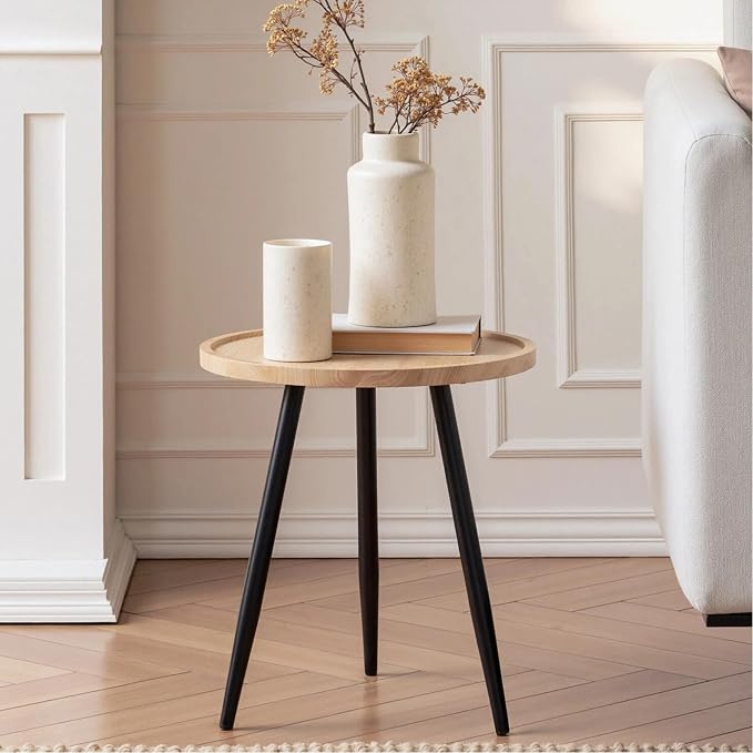 VECELO Modern Side Table, Round Small End Table, Exclusively Designed by VECELO
