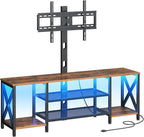 HOOBRO TV Stand with Mount and Power Outlet, LED Entertainment Center with - Image 9