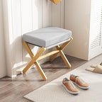 BAMBOOHOMIE Foldable Foot Stool Ottoman, Modern Foot Rest - Image 2