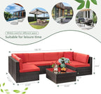 Devoko 7 Pieces Outdoor Sectional Sofa Patio Furniture Sets Manual Weaving - Image 3